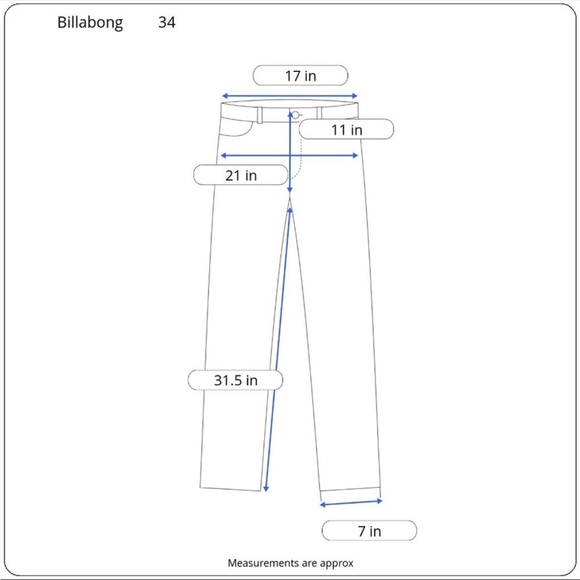 34/30 Like New Brown Billabong Slim Fit Pants - Picture 3 of 6